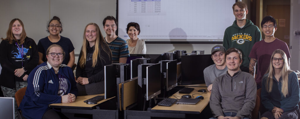 Photo of UW-Whitewater’s Excelerators team, which had a strong showing in the Financial Modeling World Cup’s Excel competition held this fall. (Photo by Craig Schreiner/UW-Whitewater)