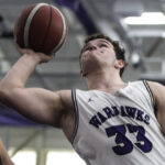 Photo of the Warhawks’ AJ Fitzpatrick shooting in the second half against the University of Alabama. The UW-Whitewater Men’s and Women’s Wheelchair Basketball Teams hosted the first day of a two-day tournament of elite college teams at Kachel Fieldhouse on Friday, Dec. 2, 2022 (UW-Whitewater photo/Craig Schreiner)