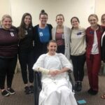 Photo of some of the UW-La Crosse and Viterbo University students in health professions who met last year to participate in a hands-on simulation to work collaboratively with goals of helping patients meet their health goals.
