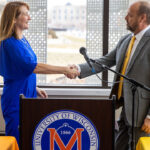 Photo of Chancellors from UW-Platteville and UW Oshkosh signing an agreement to offer a unique 3+1 dual bachelor degree program.