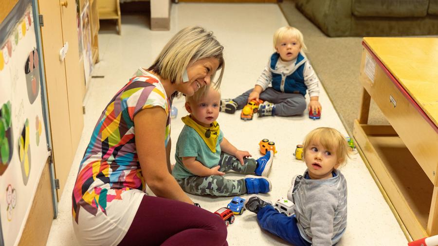 Photo of UW-Stout Child and Family Study Center.Each year, the CFSC collaborates with more than 20 programs across campus, with more than 650 university students engaging in professional development practices. / UW-Stout