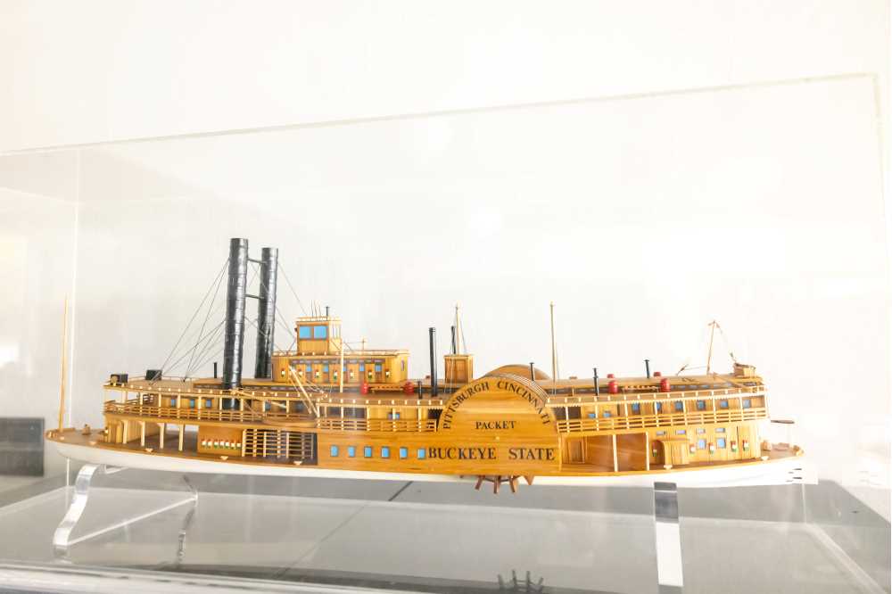 Photo of a model of a steamboat, which is one of the hundreds of collection items and photos recently donated to Murphy Library’s Special Collections.