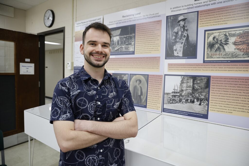 Photo of Dylan Potter, whose interest in history led him to working with Professor Rob Harper, researching local Native American tribal history and culture.