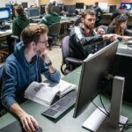 Photo of UWO engineering students. UW Oshkosh will offer a new automation engineering degree to fill a significant manufacturing need in Wisconsin for engineering professionals with programming skills. (UW Oshkosh)