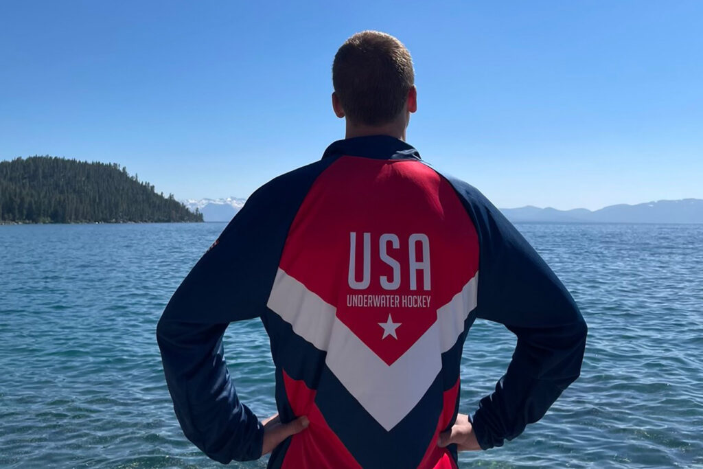 Photo of Luke Bousley, who is the youngest member of the 2023 U.S. elite men’s underwater hockey team. (Photo courtesy of Bousley)