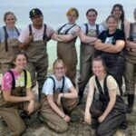 Photo of ten UWO student researchers who learned how to collect data while discovering the value of a multidisciplinary approach to tackling a serious ecological issue this summer as part of the University of Wisconsin Oshkosh’s Winnebago Pool Lakes Harmful Algal Blooms Project.