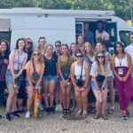 Photo of CMHC students visiting a mobile methadone unit in Lisbon, Portugal / Julie Bates-Maves