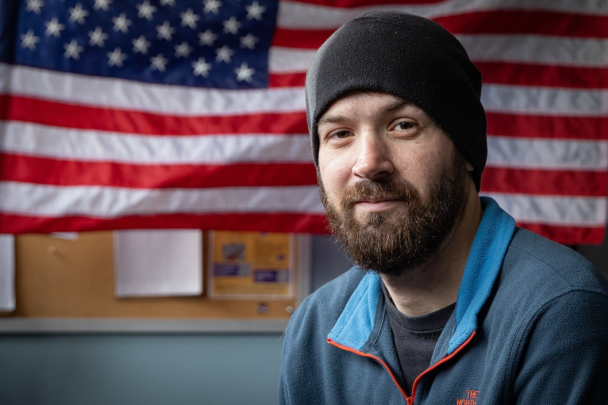Photo of Larry Scharf, a first-year student and U.S. Army veteran, who is finding a new purpose at UW-Stevens Point. (UW-Stevens Point)