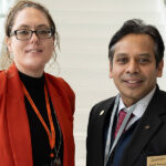 Photo of UW-Superior student Holly Folyer and Sakib Mahmud, Ph.D., a professor of sustainable management and economics at UW-Superior