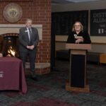 Photo of Interim Chancellor Betsy Morgan discussing how new transfer agreements between UW-La Crosse and Western Technical College will benefit students.