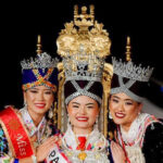 Photo of Pandora Thao, center, Miss Hmong Wisconsin 2023, flanked by Paneng Thao, Miss Hmong Wisconsin 2023 2nd Princess; and Pa Voua Yang, Miss Hmong Wisconsin 2023 1st Princess. (Photo courtesy of Thao)