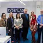Photo of UW-Platteville celebrating the grand opening of its newly renovated Cyberlab, equipped with the latest technologies and tools to prepare students for the burgeoning field of cybersecurity. (Photo by UW-Platteville)