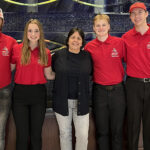 Photo of a team of UW-River Falls students and their coach who recently placed first in the National Forage Bowl Competition in Mobile, Ala. Left to right are Tucker Lundquist, Hannah Schull, Coach Yoana Newman, Ryan Bottema and Jace Heiman. UW-River Falls teams have won the last four Forage Bowl competitions they have competed in. Contributed photo.