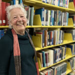 Photo of nontraditional student JoAnne Potter, who brought a different perspective and energy to her classes at UW-Milwaukee. “One of the great things about having someone with such profound life experience in class is that I can see it inspiring other students to think about the process of aging and becoming a full person,” said one of the teachers, philosophy lecturer Ágúst Magnússon. (UWM Photo/Sarah Vickery)