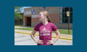 Photo of UWL senior Ilee Smith, a public health and community health education major, who co-led a REAL Girls running and leadership program at Southern Bluffs Elementary School this spring. Inspired by faculty who emphasize community engagement, Smith says the experience will help prepare her for a future in leading health initiatives.