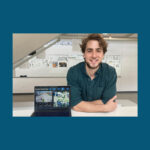 Photo of UWM PhD student Joel Roberts, founder of Shepherd Traffic, a company that uses computer vision, geometry and smart algorithms to capture more detailed and accurate traffic data than what’s currently available. (UWM Photo/Laura Otto)