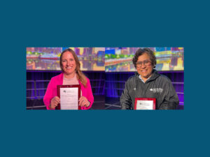 Photo: Courtney Lukasavitz, a physical education teacher at Indian Community School in Franklin, Wisconsin, was named Middle School Physical Education Teacher of the Year, and Sandee Ortiz, a health education teacher at Sun Prairie West High School in Sun Prairie, Wisconsin, earned Health Education Teacher of the Year honors.