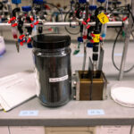 Photo: Chemistry Professor Kyoung-Shin Choi’s research lab has developed an electrochemical method to recycle lithium that’s catching the attention of electric vehicle makers. Photo: Jeff Miller / UW–Madison