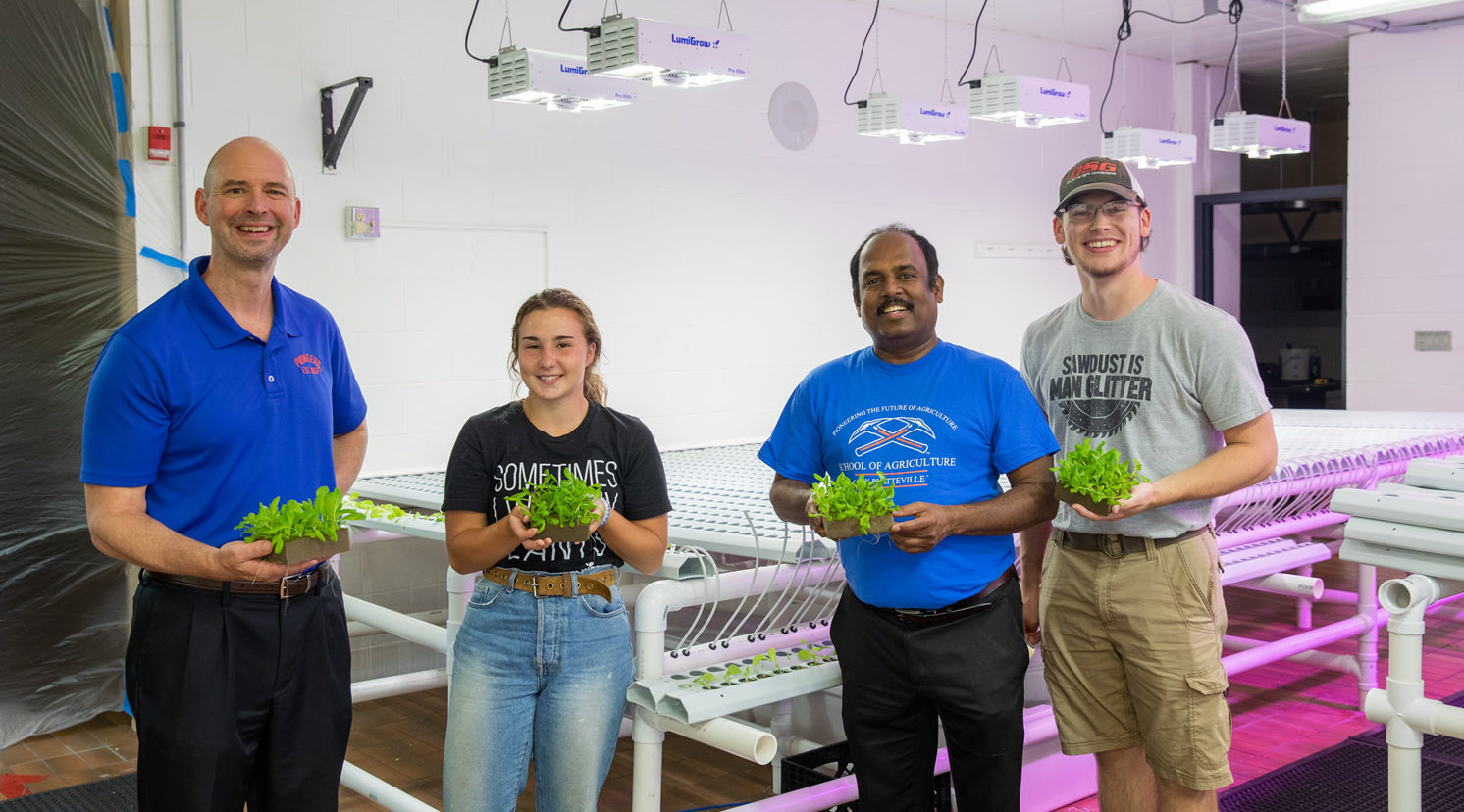 Ribbon-cutting for new UW-Platteville hydroponics student-managed business