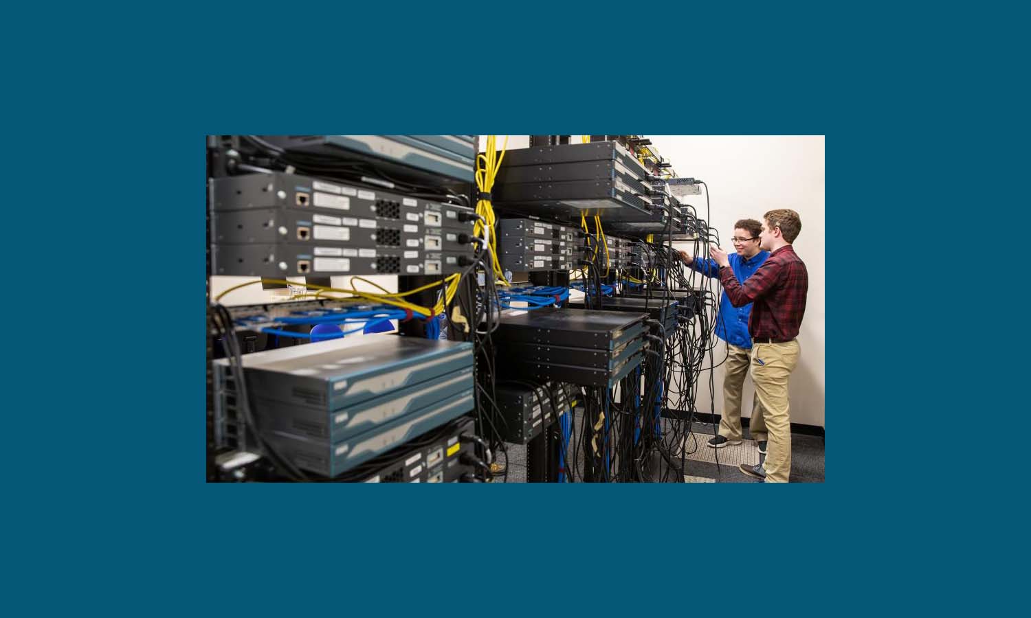 Photo of UW-Stout cybersecurity students