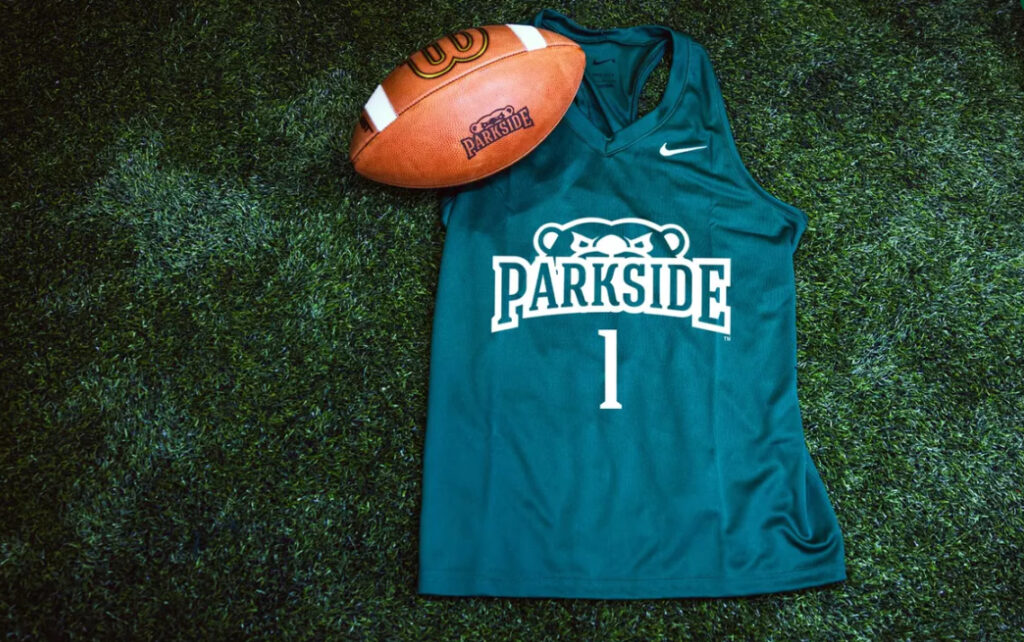 Photo of UW-Parkside jersey and a football
