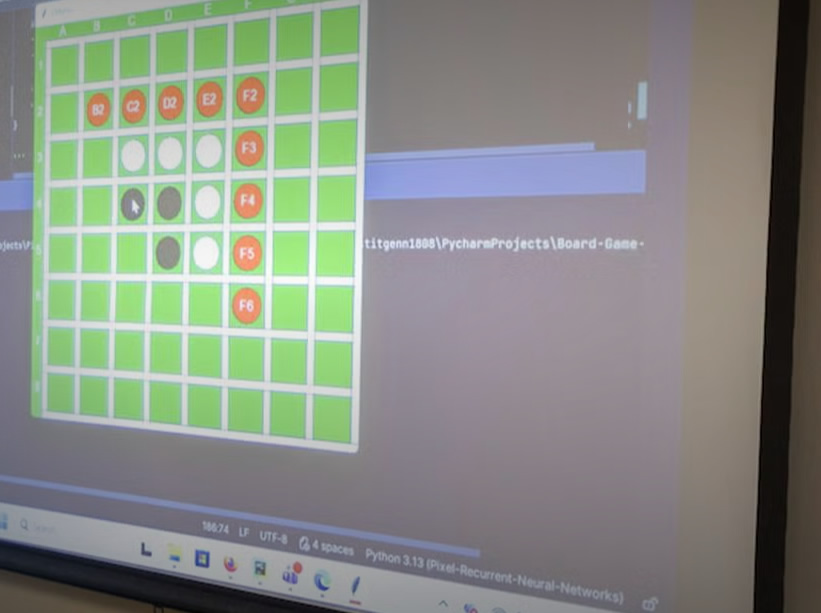 Screenshot of AI-generated Othello board game