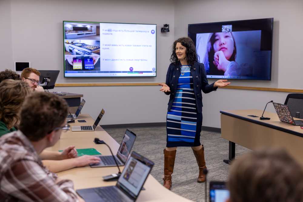 Photo: Russian Studies students are prepared to succeed through a variety of strategies including AI technology, conversation partners, personal reflection, and a lot of encouragement to practice and make mistakes.