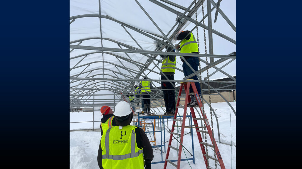 Photo of greenhouse UW-Platteville students helped build for a local high school