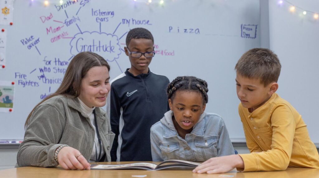 Photo of UW-Stevens Point student working in school