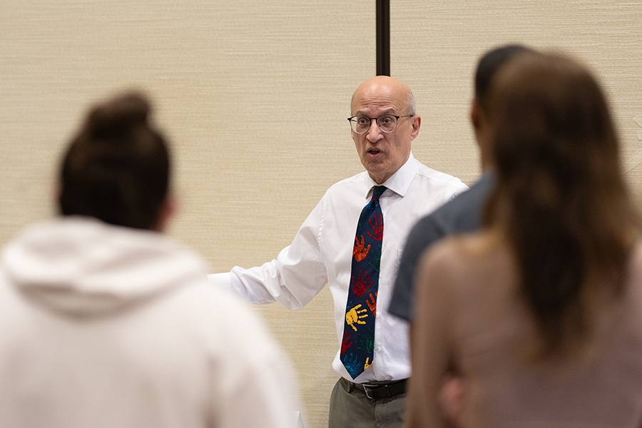 Photo: In partnership with the American Red Cross, a UW-Superior class designed and hosted an interactive exhibit that invited campus visitors to explore the everyday challenges faced by displaced people around the world.. (UW-Superior)