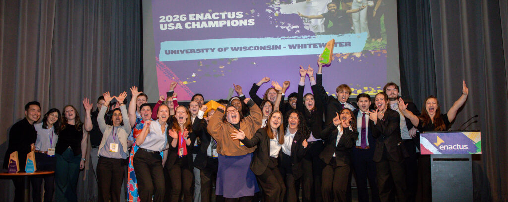 Photo of UW-Whitewater’s Enactus chapter, which won second straight national title