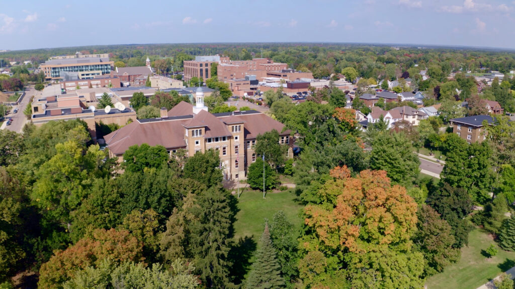 Aerial photo of UW-Stevens Point campus