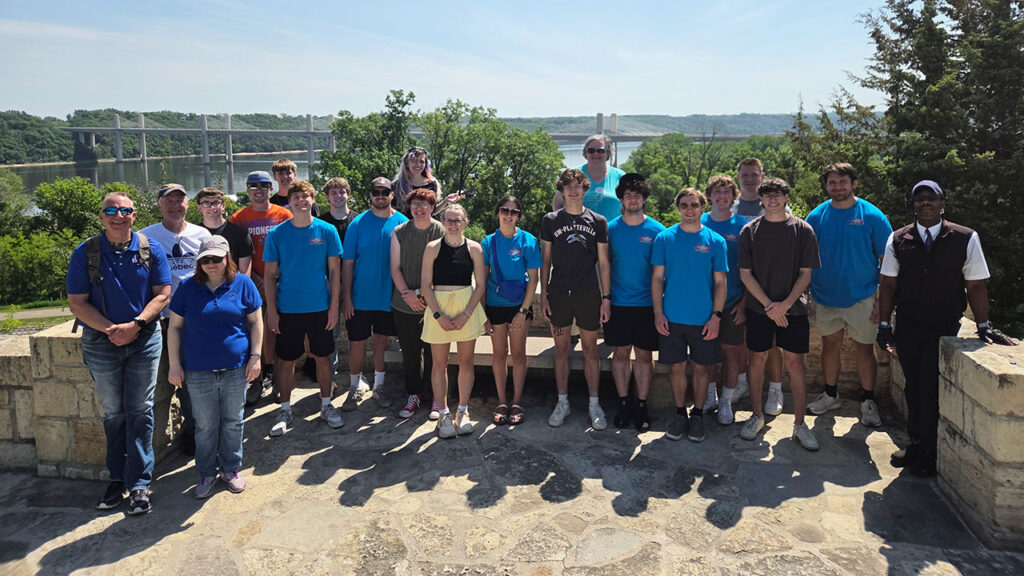 Photo of UW-Platteville students touring infrastructure projects in the Midwest.