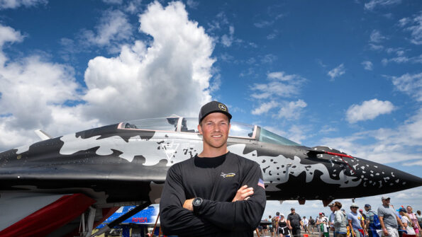 Photo: Cedarburg native Nicholas Schlabach is a student in the UW-Oshkosh Aviation Management program. His ultimate goal is to fly for an airline. (UW-Oshkosh)