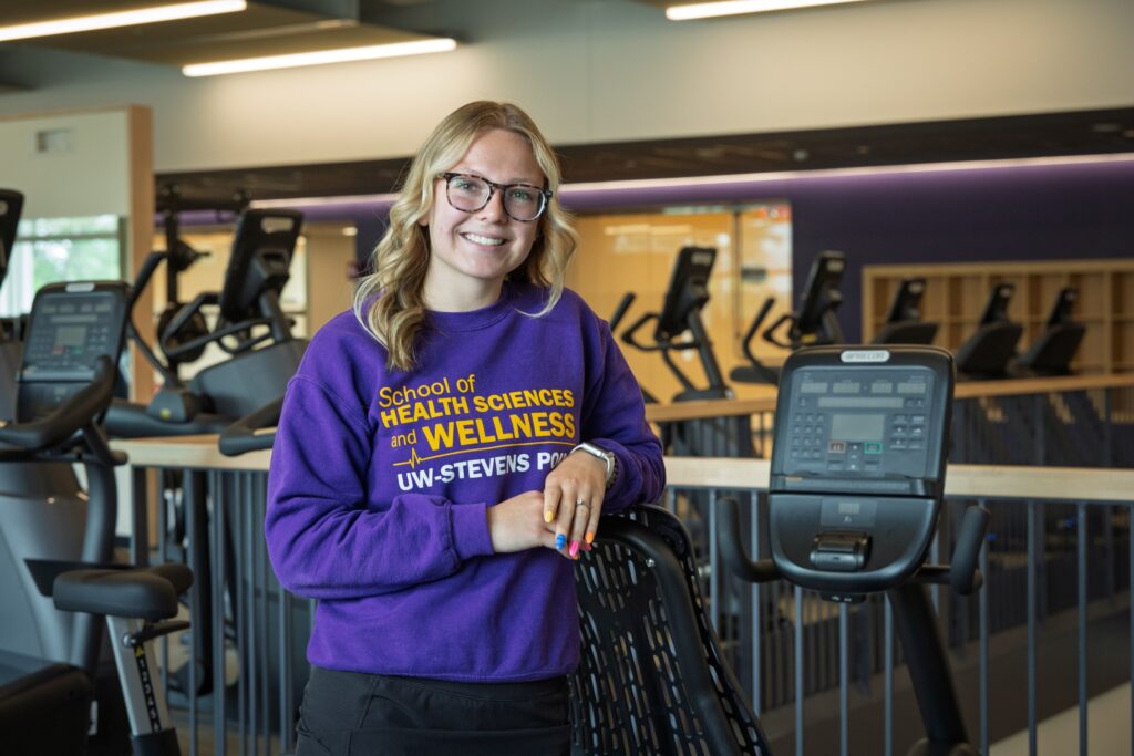 Photo: UW-Stevens Point health sciences and wellness major Gracie Casper built her skills during a summer internship with DAWG Fitness at the Health and Wellness Center.