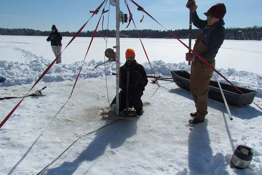 Photo: UW-Superior Professor Andy Breckenridge and student researchers have completed a decade-long ice sheet study. Understanding how ice sheets responded to abrupt climate shifts in the past can help scientists better predict how modern ice sheets may behave in a warming world. (UW-Superior)