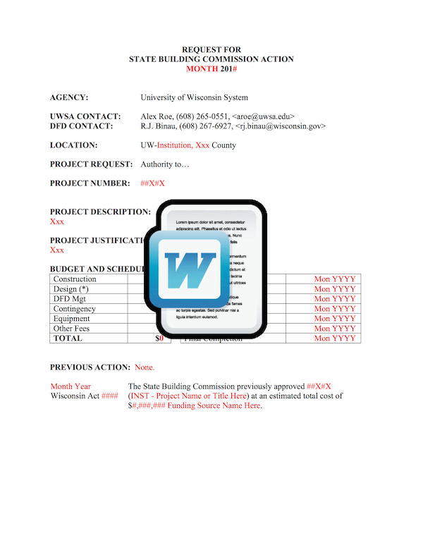 Agency Request (SBC) Template Capital Planning & Budget