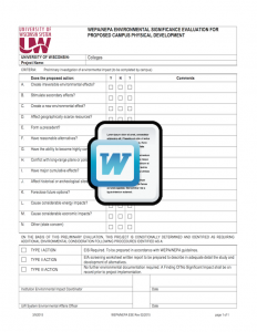 Environmental Significance Evaluation (WEPA/NEPA) Template