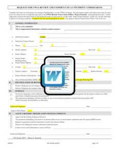 Historic Assessment Form (UW) Template