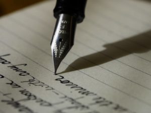 Calligraphy pen on paper