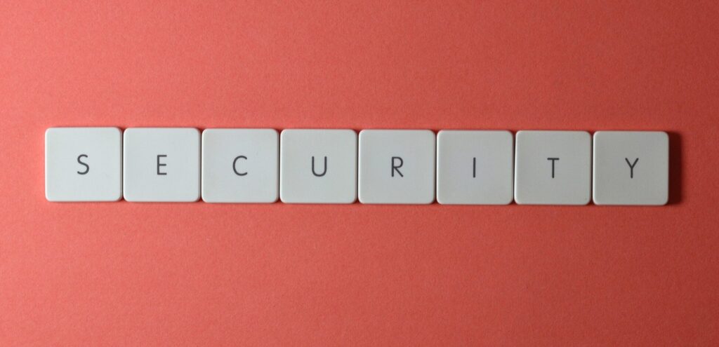 image says "security" spelled out in scrabble pieces
