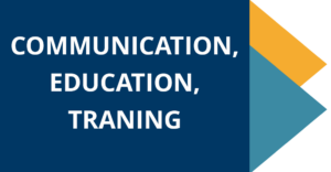 Communication, education, and training graphic