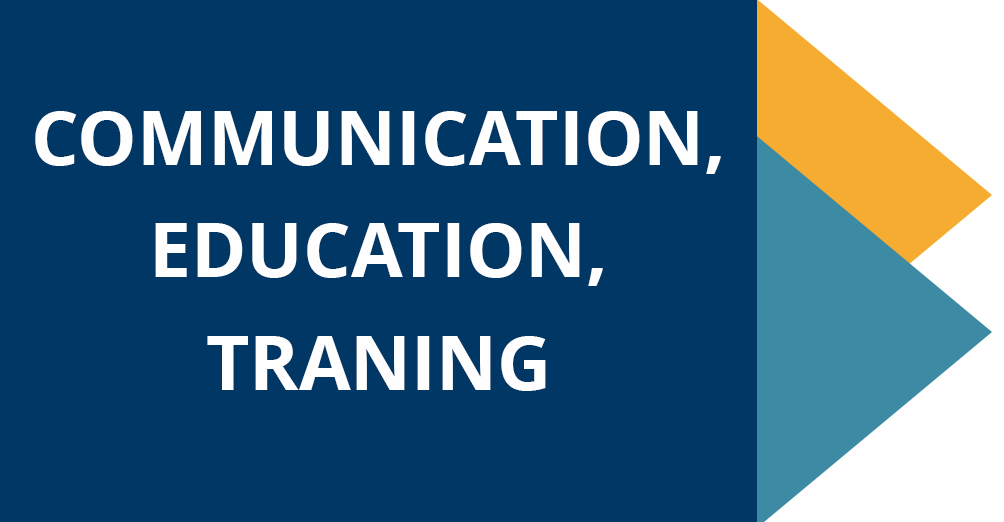 Communication, education, and training graphic