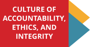 Culture of accountability, ethics, and integrity graphic