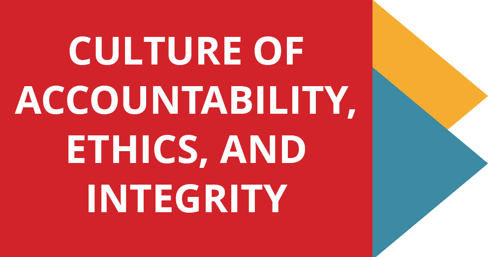 Culture of accountability, ethics, and integrity graphic
