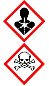 GHS symbols for health hazard and toxic substances