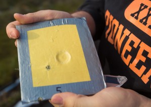 A close-up of the bulletproof backpack insert