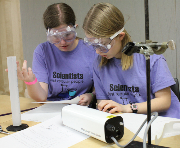 Students work on a problem during a recent state Science Olympiad at UW-Stout. The state meet returns to campus April 1-2, followed by the national meet May 18-21.