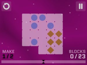 A screenshot from Diffission, a new game from Filament Games in Madison, asks players to create the fraction 1/2 from the on-screen elements. Image: Filament Games