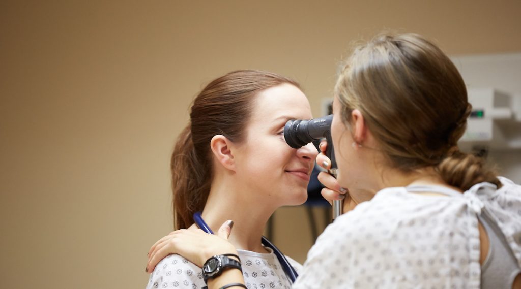 Students studying to become physician assistants learn skills that allow them to to fill many duties previously completed by doctors.